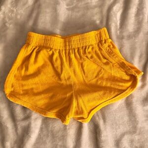 Bright Yellow Terry Cloth Shorts